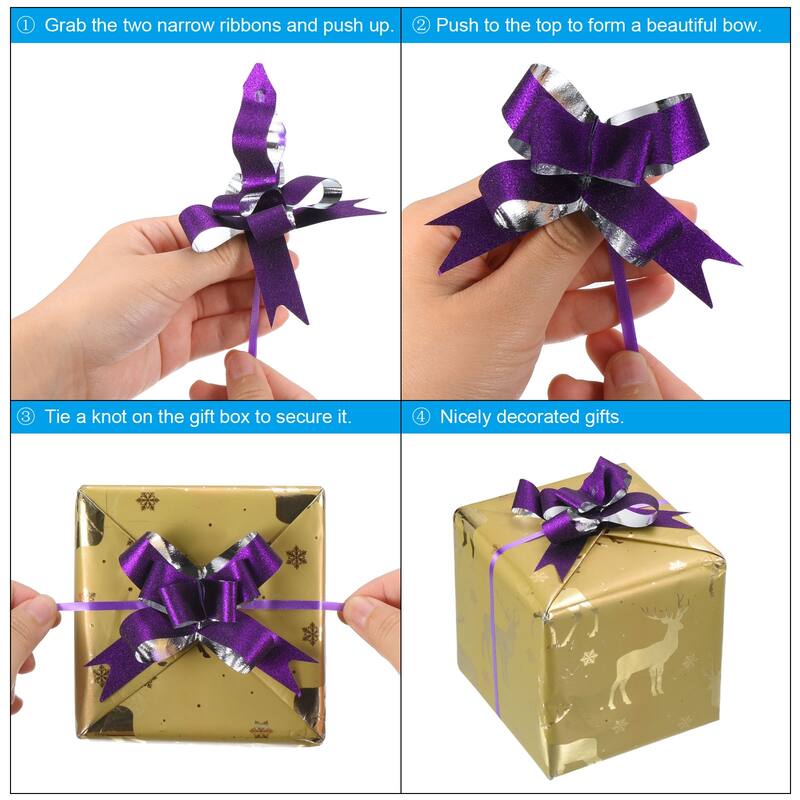 40Pcs 2" Pull Bows Present Wrapping String Bows Decorative Bow Tie Red