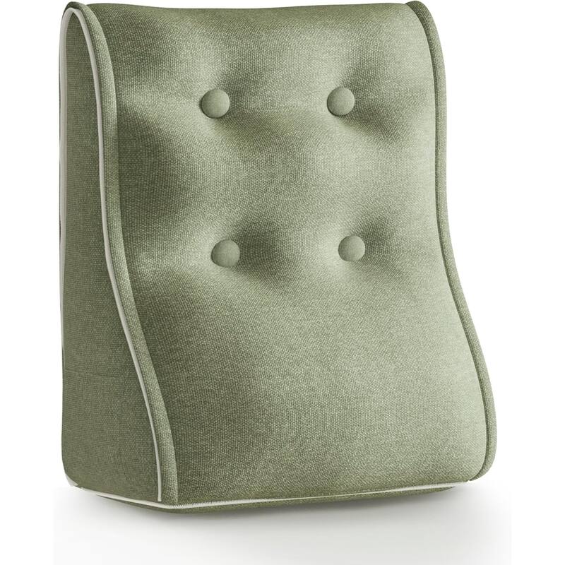 Sectional Headboard Pillow, Zipper Design Combinable Ergonomic Reading Pillow for Sitting in Bed, Adult Bedroom Decor Aesthetic - Green