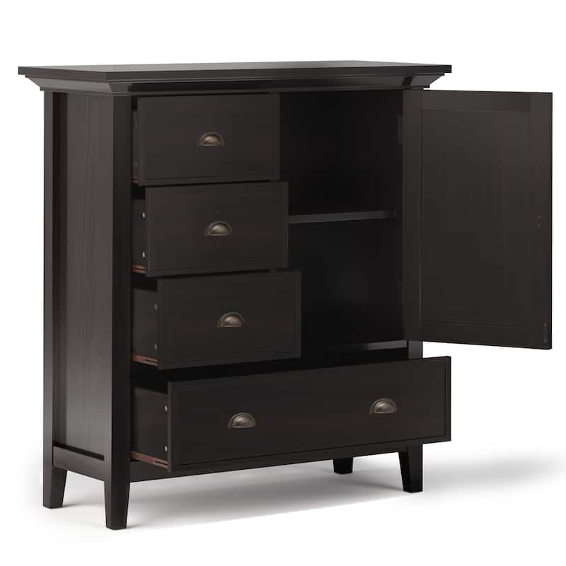 WYNDENHALL Mansfield SOLID WOOD 39 inch Wide Transitional Medium Storage Cabinet - 39"w x 17"d x 42" h