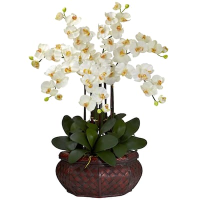 Rustic Silk Flower Arrangement - 32" Tall Home Decor - Large Artificial Flowers for Living Room, Bedroom, Office - 32