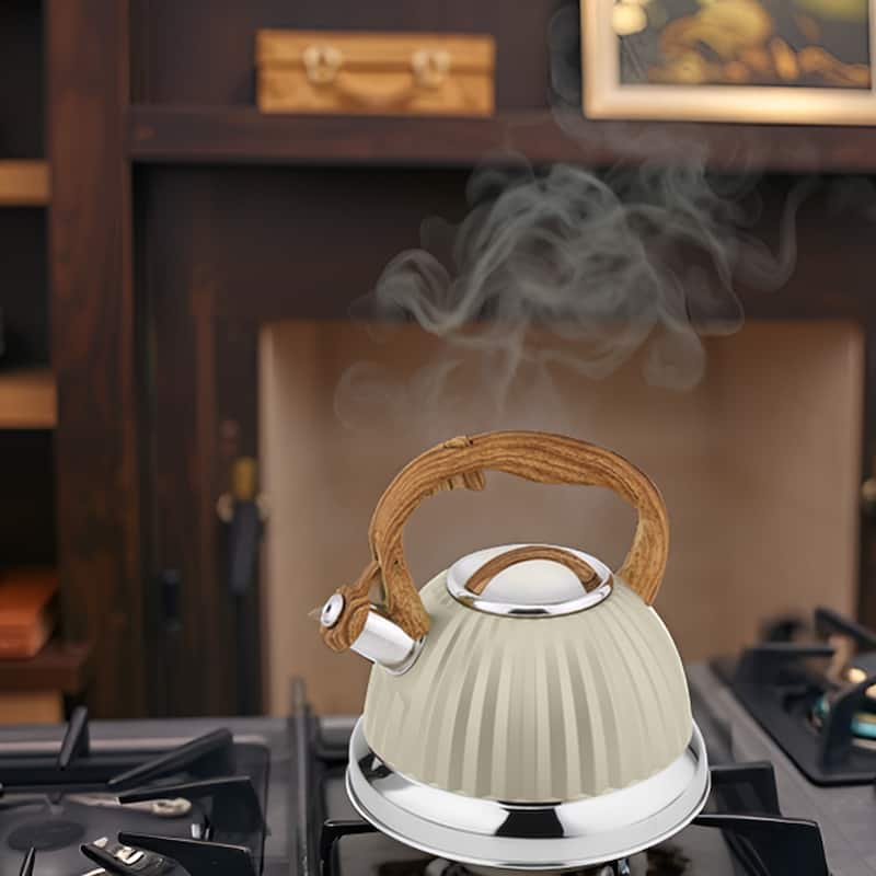 Lorren Home Trends Stovetop Tea Kettle 3L/12 Cups, Whistling Spout.