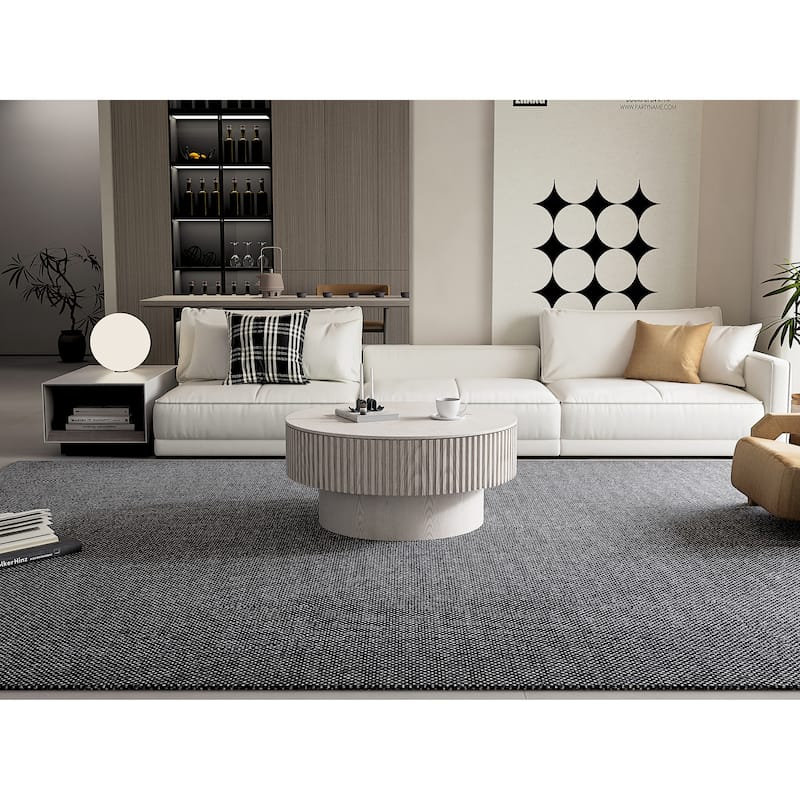 Modern 31.5" Round Coffee Table with Storage Solid Wood Veneer for Living Room and Bedroom Use