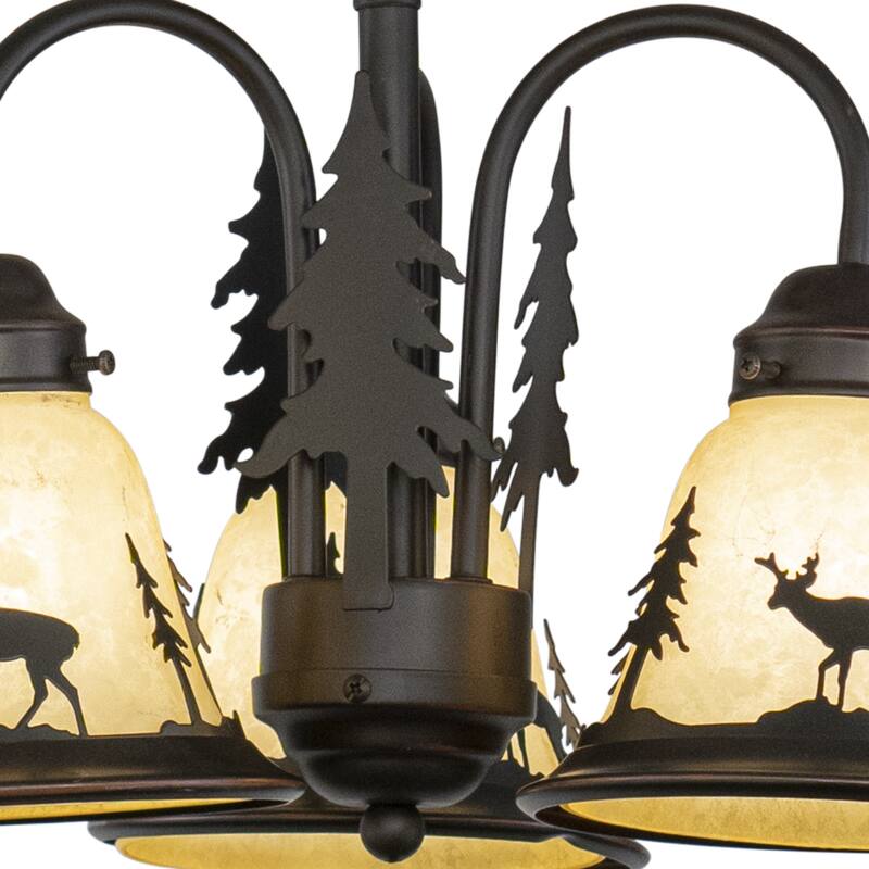 Bryce 3L LED Bronze Rustic Deer Mini Chandelier or Fan Light Kit - 15.5-in W x 10.5-in H x 15.5-in D