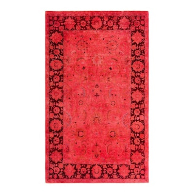 Overdyed, One-of-a-Kind Hand-Knotted Area Rug - Pink - 4' 8" x 7' 10"