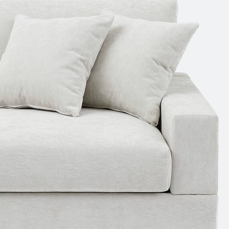 Chenille Upholstered Armless Accent Chair With Plush Cushion