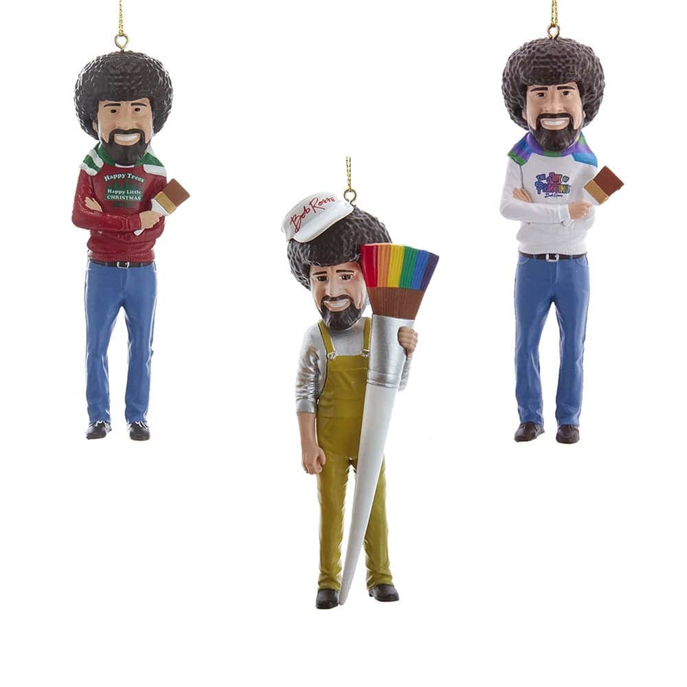 Kurt Adler 5-Inch Bob Ross® Blow Mold Ornaments, 3-Piece Set