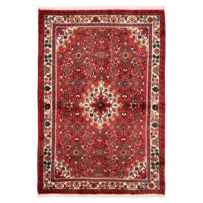 ECARPETGALLERY Hand-knotted Andelz Red Wool Rug - 3'5 x 5'0 - Red - 3'5 x 5'0