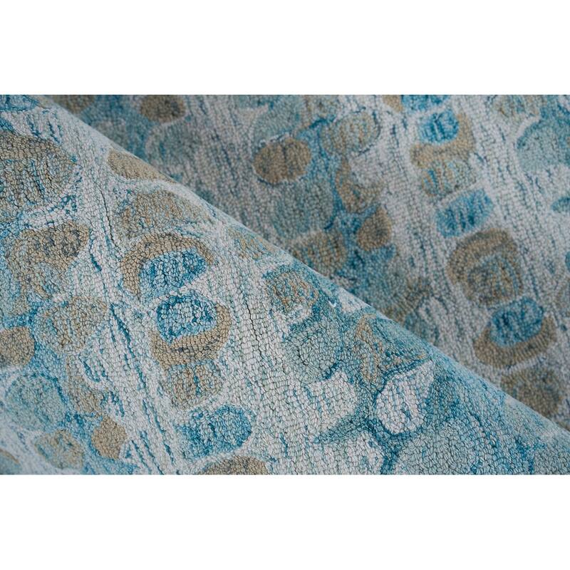 Exquisite Rugs Colorplay Handmade Hand-tufted New Zealand Wool on Canvas Navy Area Rug