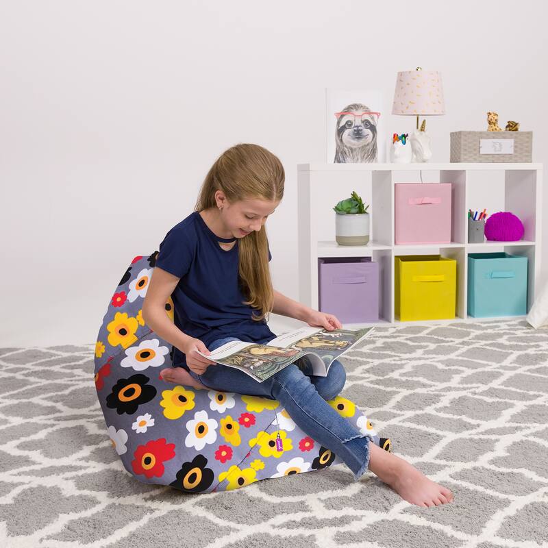 Stuffie Animal Storage Bean Bag Chair Cover, Room Organizer