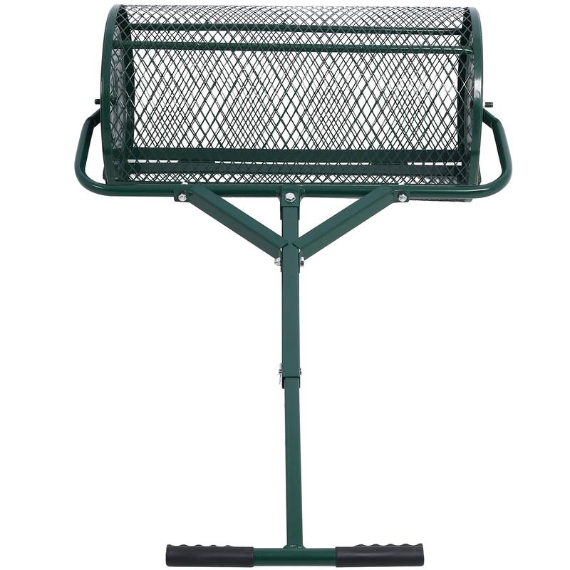 24" Peat Moss Spreader, Metal Mesh with T-Handle for Garden Care