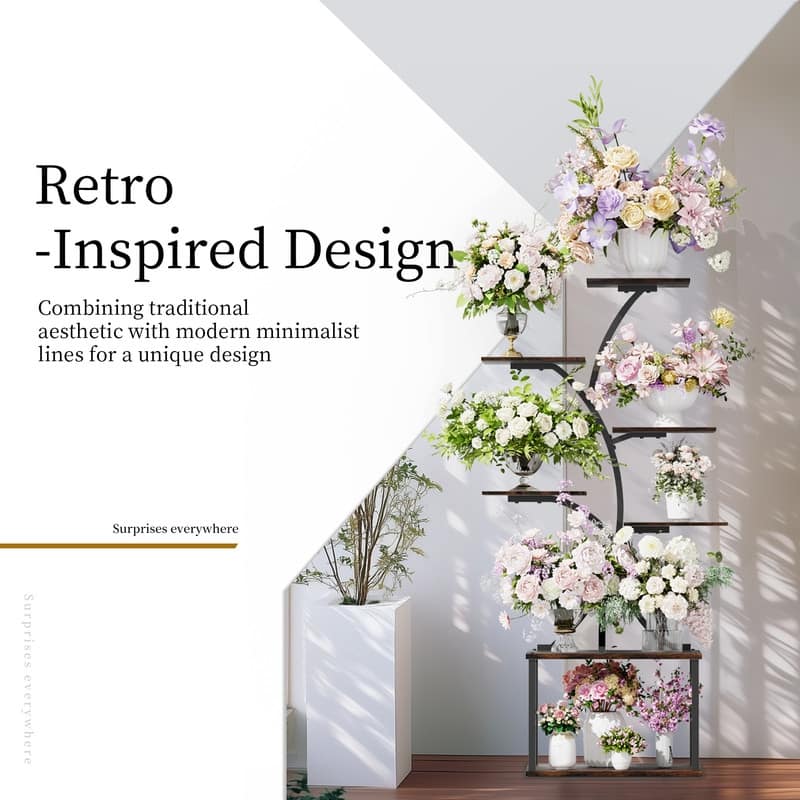 5 Tier Plant Stand Indoor Multiple Corner Flower Stand for Living Room
