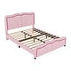 preview thumbnail 17 of 15, Full Size Upholstered Platform Bed with Curve Shaped and Height-adjustbale Headboard,LED Light Strips