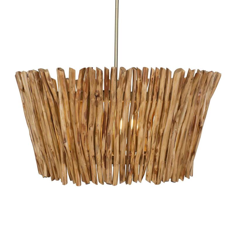 Uttermost 21395 Rhea 4 Light 30" Wide Wood Pendant