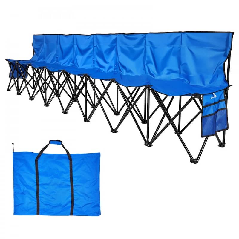 Foldable Team Bench with 600D Oxford Fabric Sturdy Iron Frame for Sports and Outdoor Use