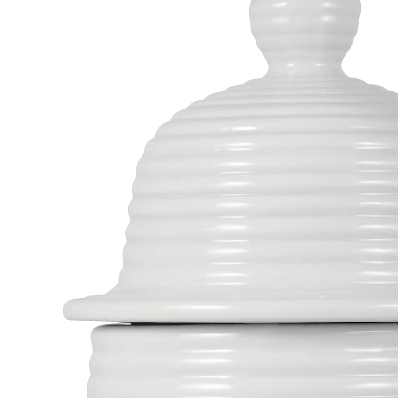 Sagebrook Home Ceramic Temple Jar - 9" x 9" x 18"