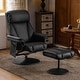 preview thumbnail 1 of 5, MCombo Swivel Recliner with Ottoman, Reclining Chair with Massage, Faux Leather Lounge Chair Black