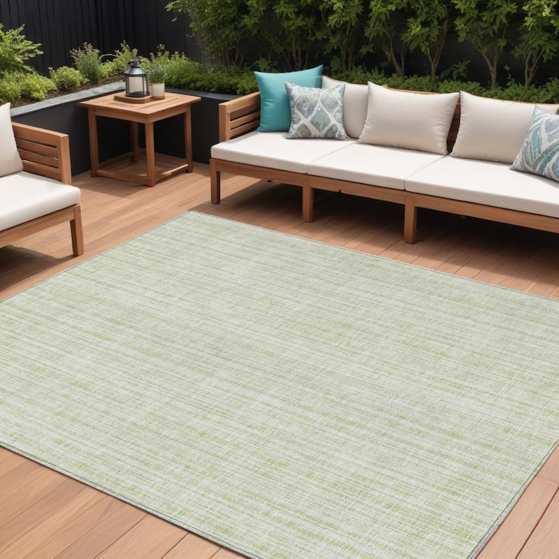 HomeRoots Striped Transitional Rectangle Outdoor Rug - 9' X 12'