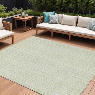 HomeRoots Striped Transitional Rectangle Outdoor Rug