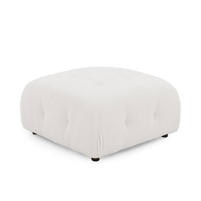 93" Velvet Modular Sectional Sofa with Button Tufting & Ottoman