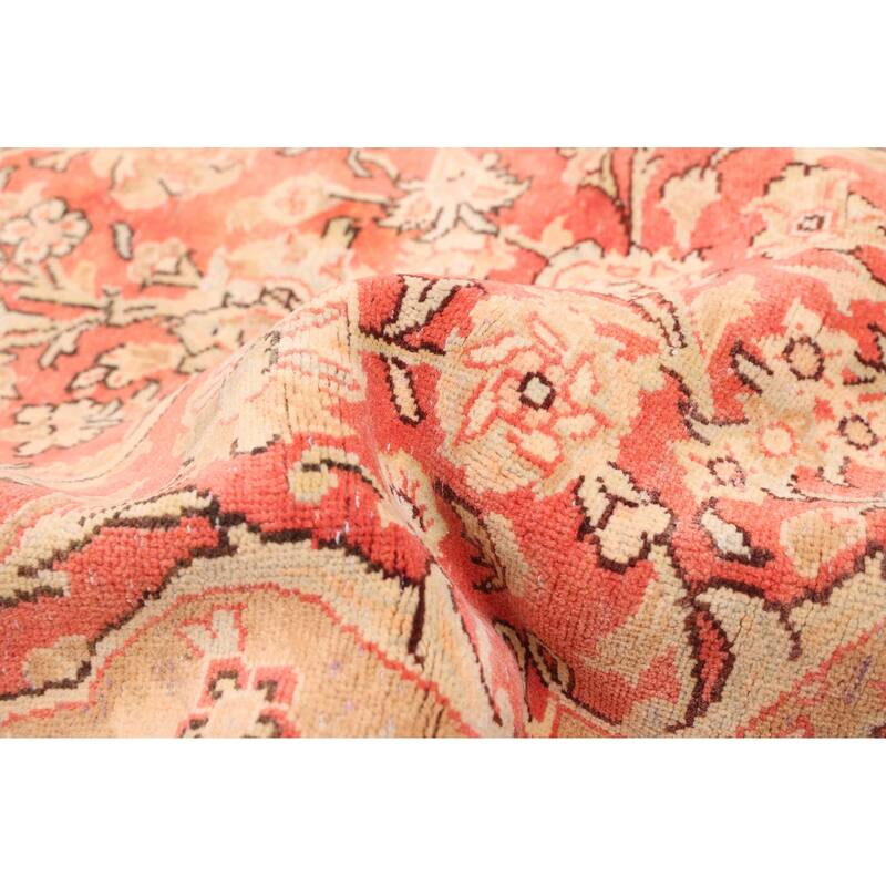 ECARPETGALLERY Hand-knotted Antalya Vintage Light Red Wool Rug - 7'10 x 11'9