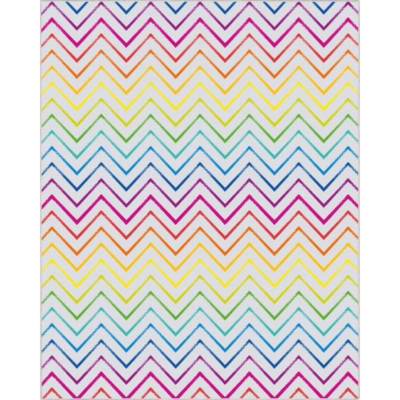 Crayola Zig Zag Multicolor Chevron Area Rug By Well Woven