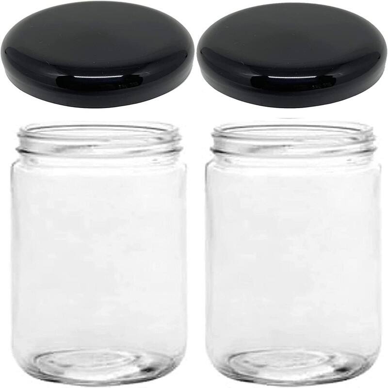 32 oz Jars with Extra Wide Mouth Lids - Black