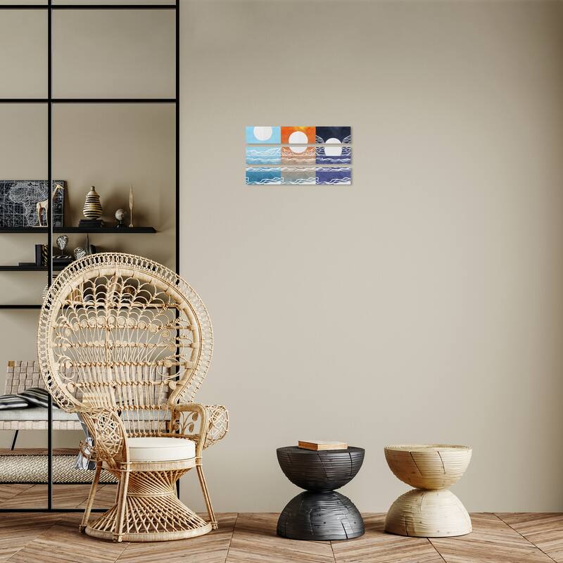 Wynwood Studio Canvas Abstract Wave Cycle Set Blue and Modern & Contemporary Wall Art Canvas Print - 16 x 24