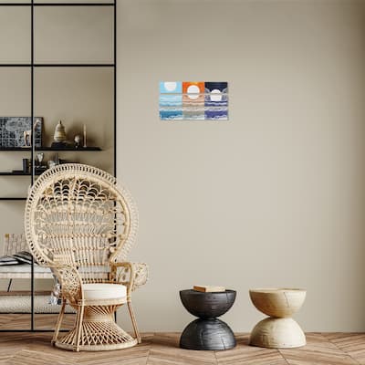 Wynwood Studio Canvas Abstract Wave Cycle Set Blue and Modern & Contemporary Wall Art Canvas Print