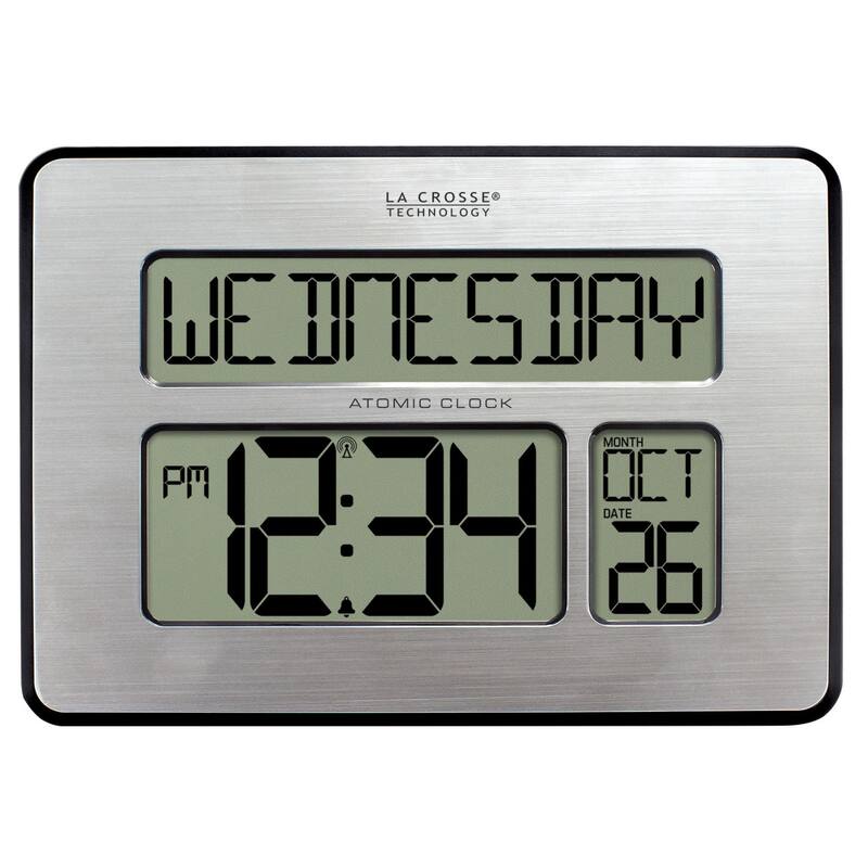 9.75" Black and Gray Atomic Digital Wall Clock