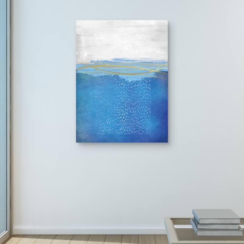 Blue & Gold Abstract by Nikki Chu Canvas Art Print