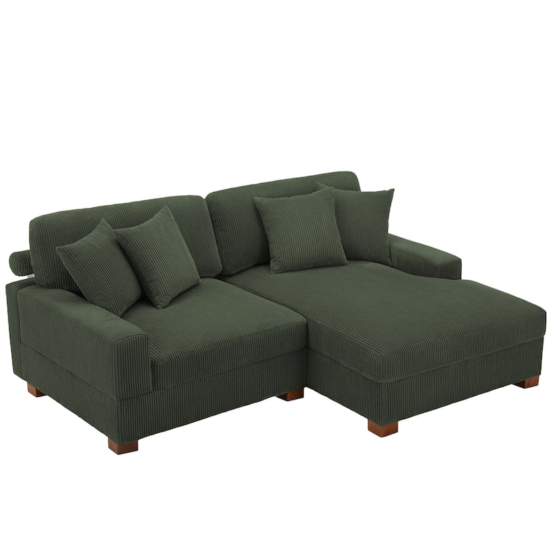 Corduroy Modular Couch Sectional Chaise Lounge Sofa
