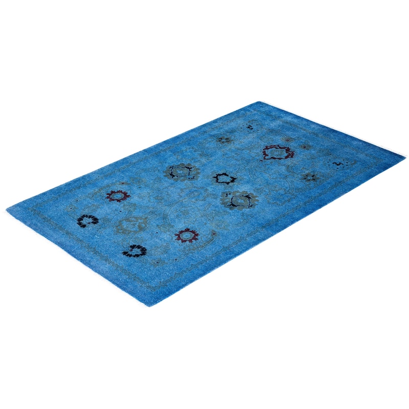 Contemporary Overdyed Wool Hand Knotted Area Rug - 2' 6" x 4' 3"