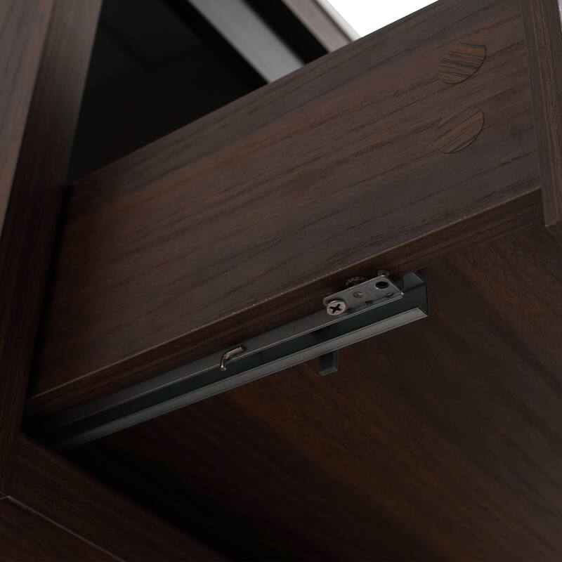 36 in. Plywood Wall Mounted Bathroom Vanity Set in California Walnut with Integrated Resin Sink