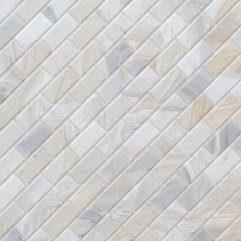 Ackland AKM-S-2X4BSWH-CA 12" x 12" Marble and Travertine Brick Wall