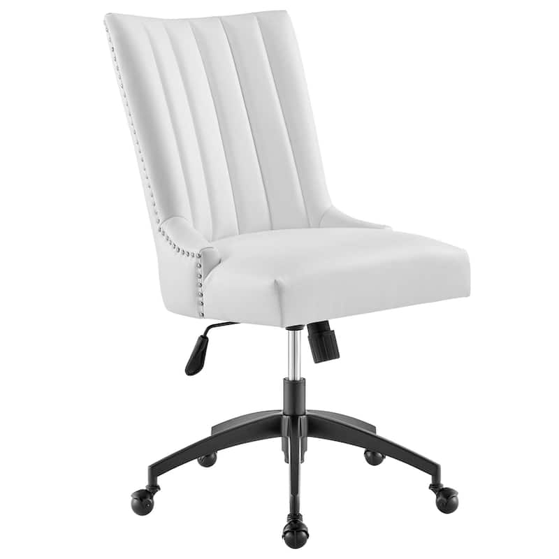 Empower Channel Tufted Vegan Leather Office Chair - White
