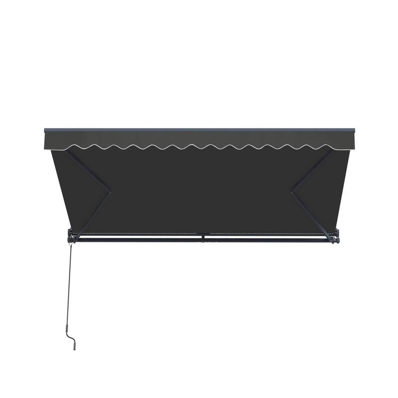 ALEKO Moroccan Semi-Cassette Motorized Patio Awning - Onyx Black - 13 x 10 Feet