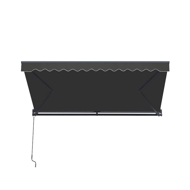 ALEKO Moroccan Semi-Cassette Motorized Patio Awning - Onyx Black - 16 x 10 Feet
