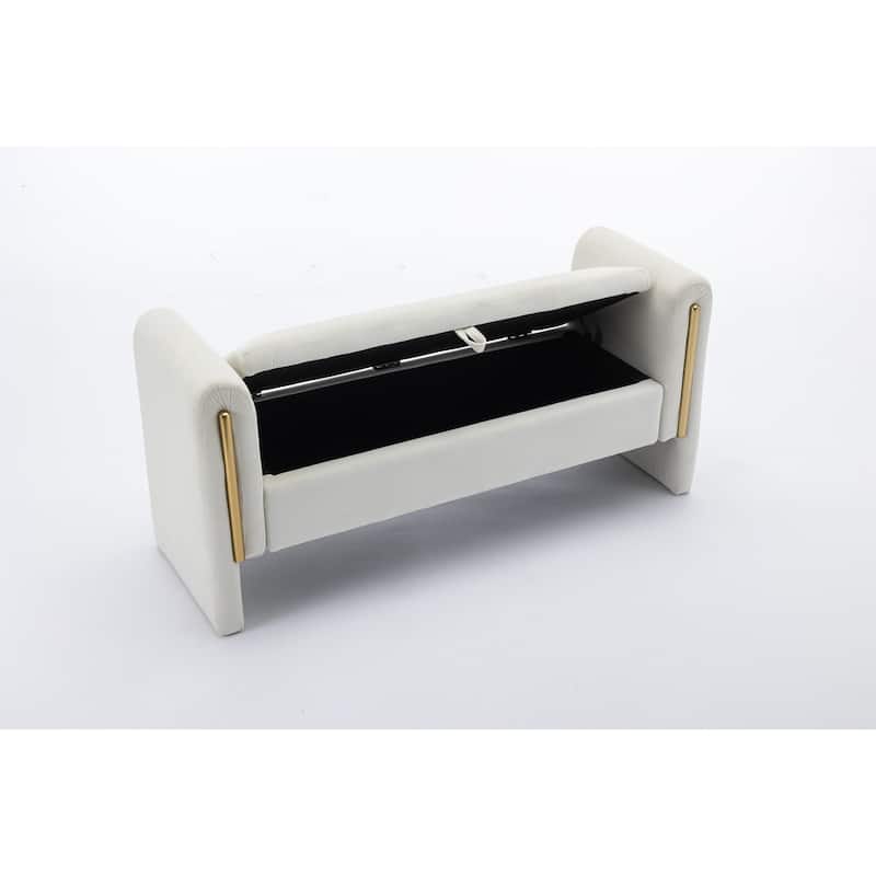 Velvet Fabric Storage Bench