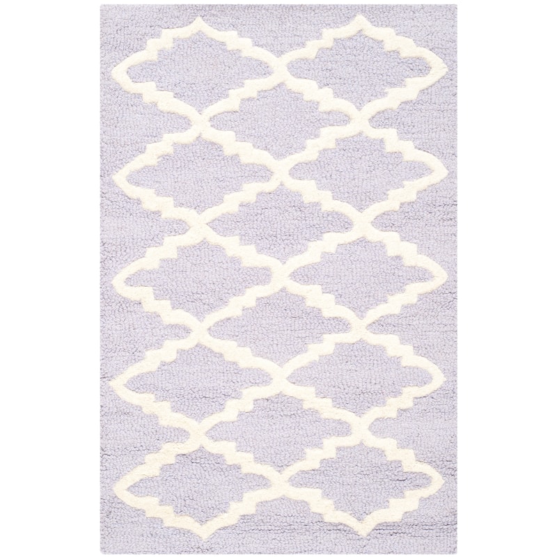 SAFAVIEH, Handmade Cambridge Reny Modern Moroccan Wool Rug - 2' x 3' - Lavander/Ivory