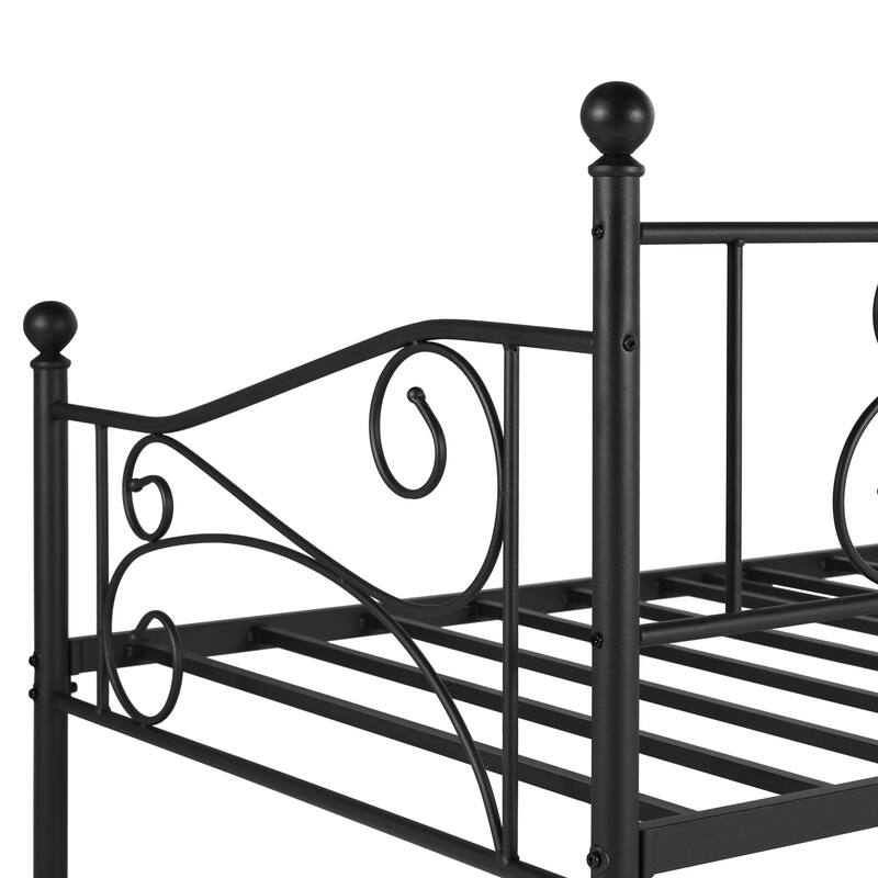 Javlergo Twin Metal Daybed Modern Sofa Bed Frame with Headboard No Box Spring Needed