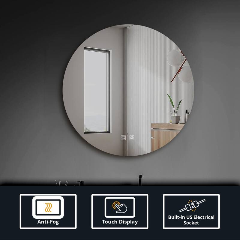 Nordica Round LED Bathroom Vanity Mirror - N/A