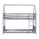 preview thumbnail 17 of 18, Twin Over Twin House Floor Bunk Bed with Headboards, Footboards and Guardrails, Ladder