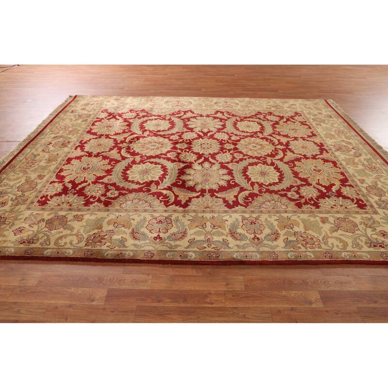 All-Over Floral Agra Oriental Area Rug Handmade Wool Carpet - 8'0" x 10'0"