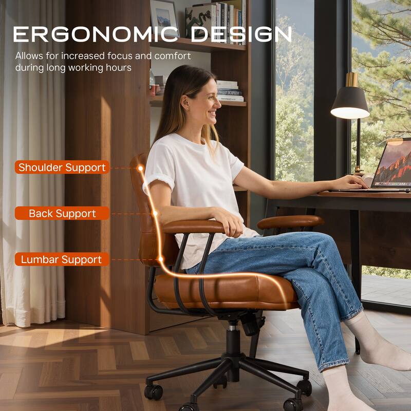 OVIOS Ergonomic PU Office Swivel Chair