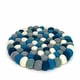 preview thumbnail 11 of 14, The Curated Nomad Southard Neutral Felt Ball Trivet Ice Blue