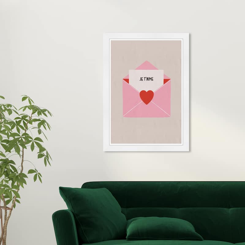 Wynwood Studio Prints Typography Quotes Love Letter Red Wall Art - White