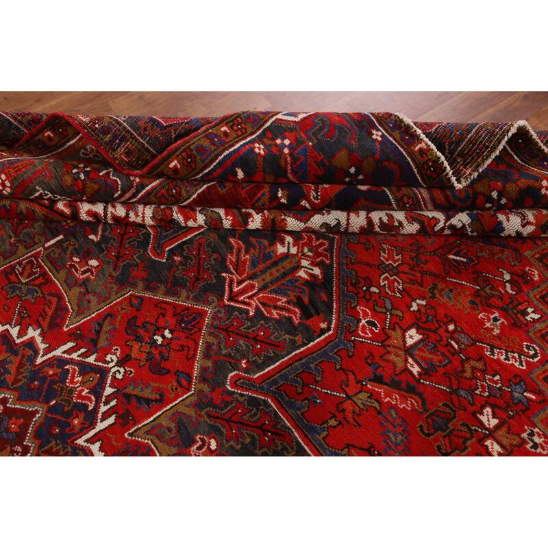 Hand Knotted Oriental 100% Wool Carpet Traditional Medallion Red Heriz Area Rug - 12' 9'' X 9' 11''