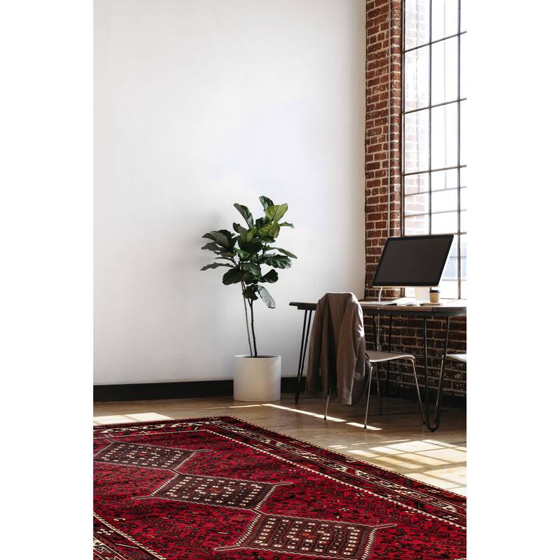 ECARPETGALLERY Hand-knotted Melis Red Wool Rug - 7'0 x 10'2