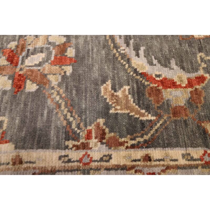 ECARPETGALLERY Hand-knotted Modern Oushak Dark Grey Wool Rug - 5'1 x 7'11