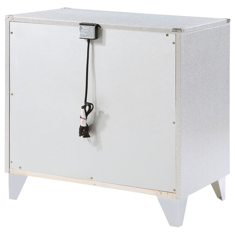 Larue Contemporary 2-drawer Nightstand Silver